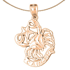 14K oder 18K Gold Sternzeichen - Krebs Anhänger