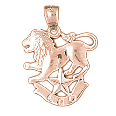 14K or 18K Gold Zodiac - Leo Pendant