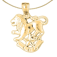 14K oder 18K Gold Sternzeichen - Löwe Anhänger