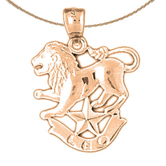 14K oder 18K Gold Sternzeichen - Löwe Anhänger