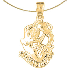 14K or 18K Gold Zodiac - Virgo Pendant