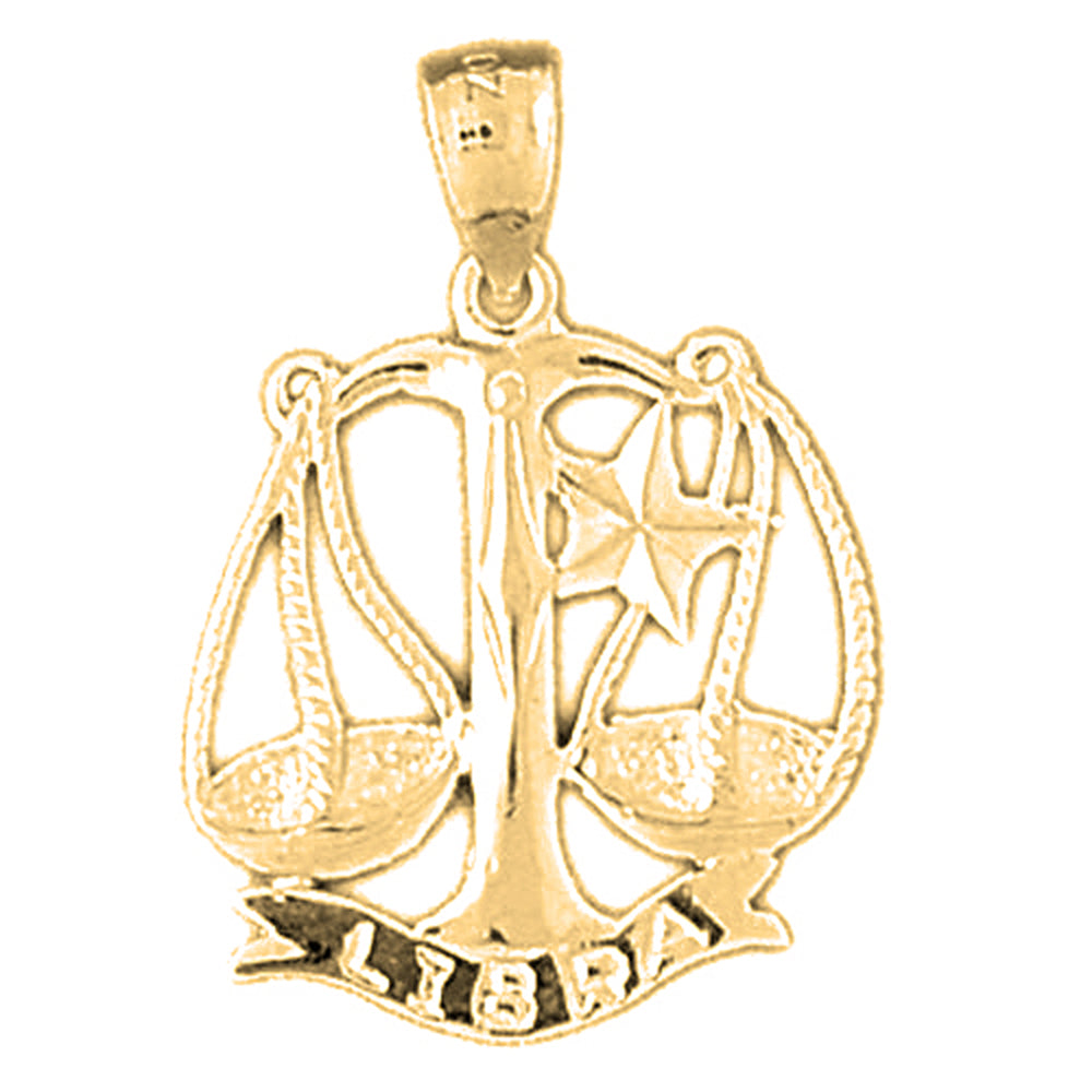 14K or 18K Gold Zodiac - Libra Pendant