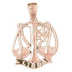 14K or 18K Gold Zodiac - Libra Pendant