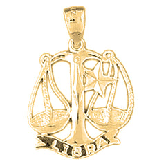 14K or 18K Gold Zodiac - Libra Pendant