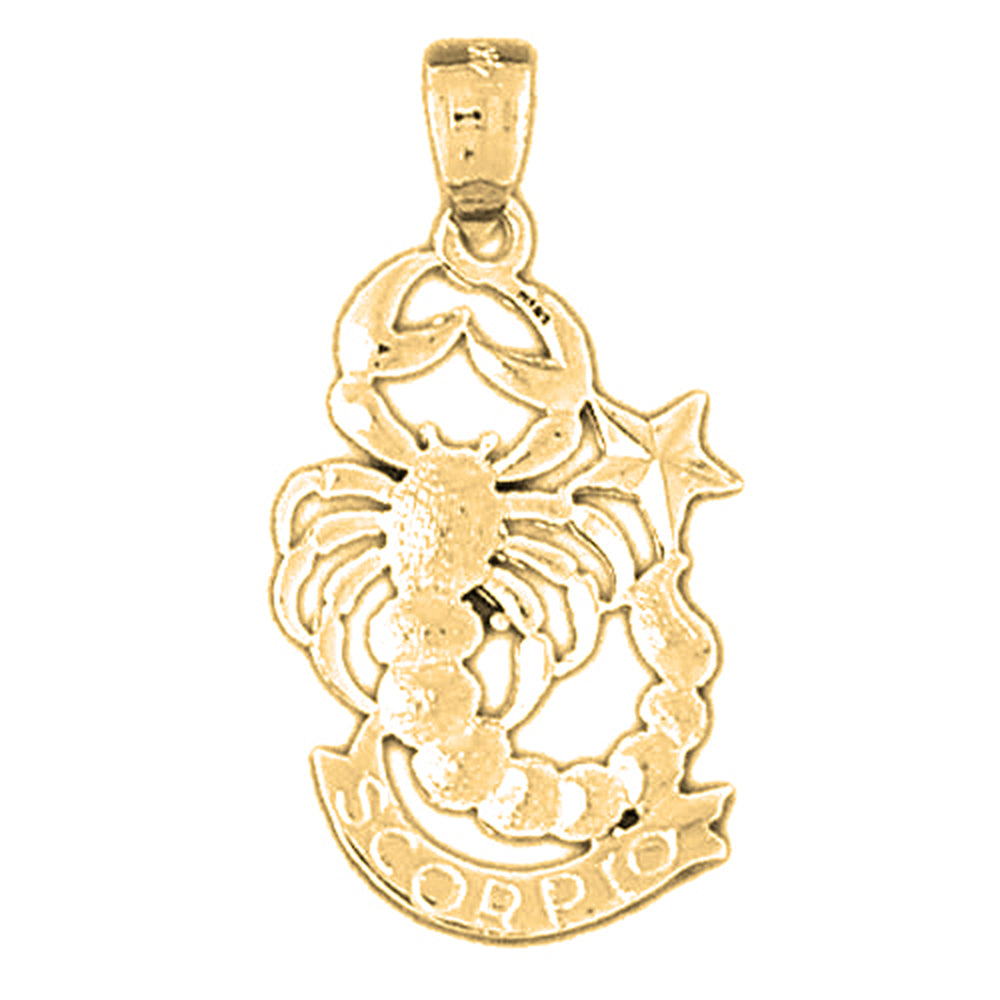 14K or 18K Gold Zodiac - Scorpio Pendant