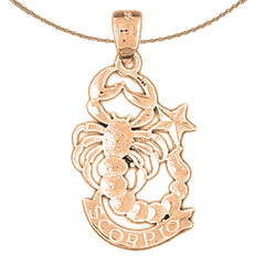 14K or 18K Gold Zodiac - Scorpio Pendant
