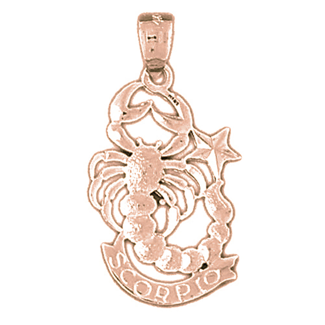 14K or 18K Gold Zodiac - Scorpio Pendant