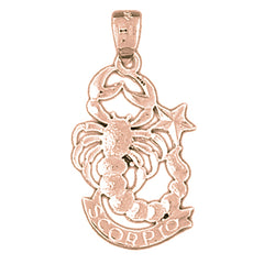 14K or 18K Gold Zodiac - Scorpio Pendant