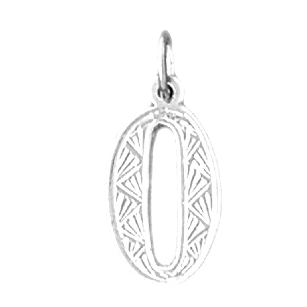 14K or 18K Gold Number Zero, #0 Pendant