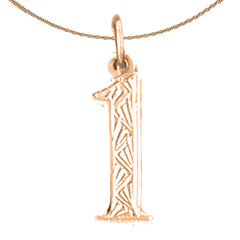 14K or 18K Gold Number One, #1 Pendant