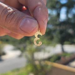 14K oder 18K Gold Nummer Drei, #3 Anhänger