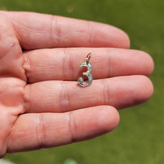 14K oder 18K Gold Nummer Drei, #3 Anhänger