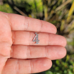 14K or 18K Gold Number Four, #4 Pendant
