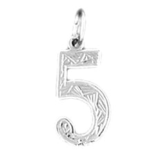 14K or 18K Gold Number Five, #5 Pendant