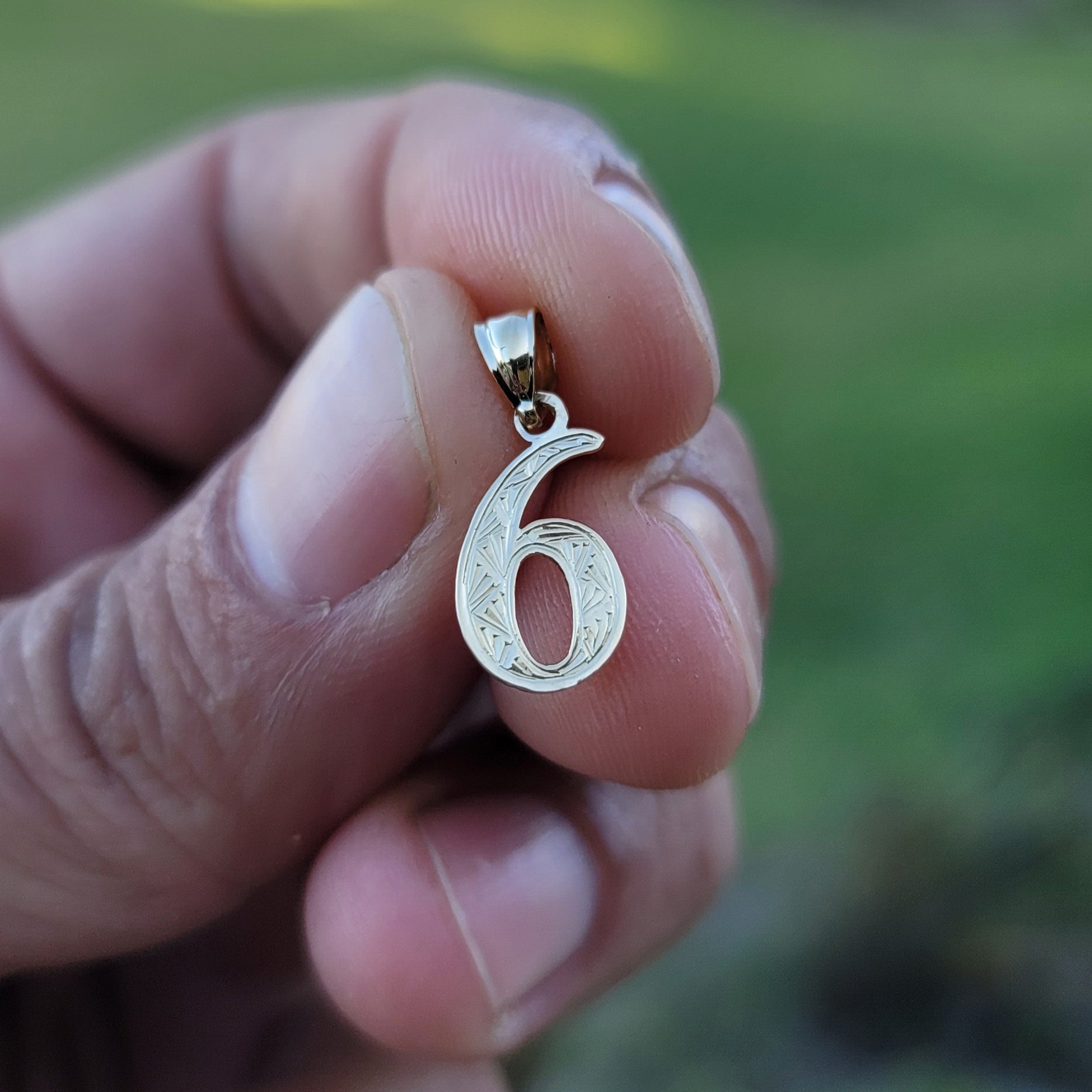 14K or 18K Gold Number Six, #6 Pendant