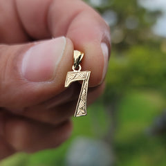 14K or 18K Gold Number Seven, #7 Pendant