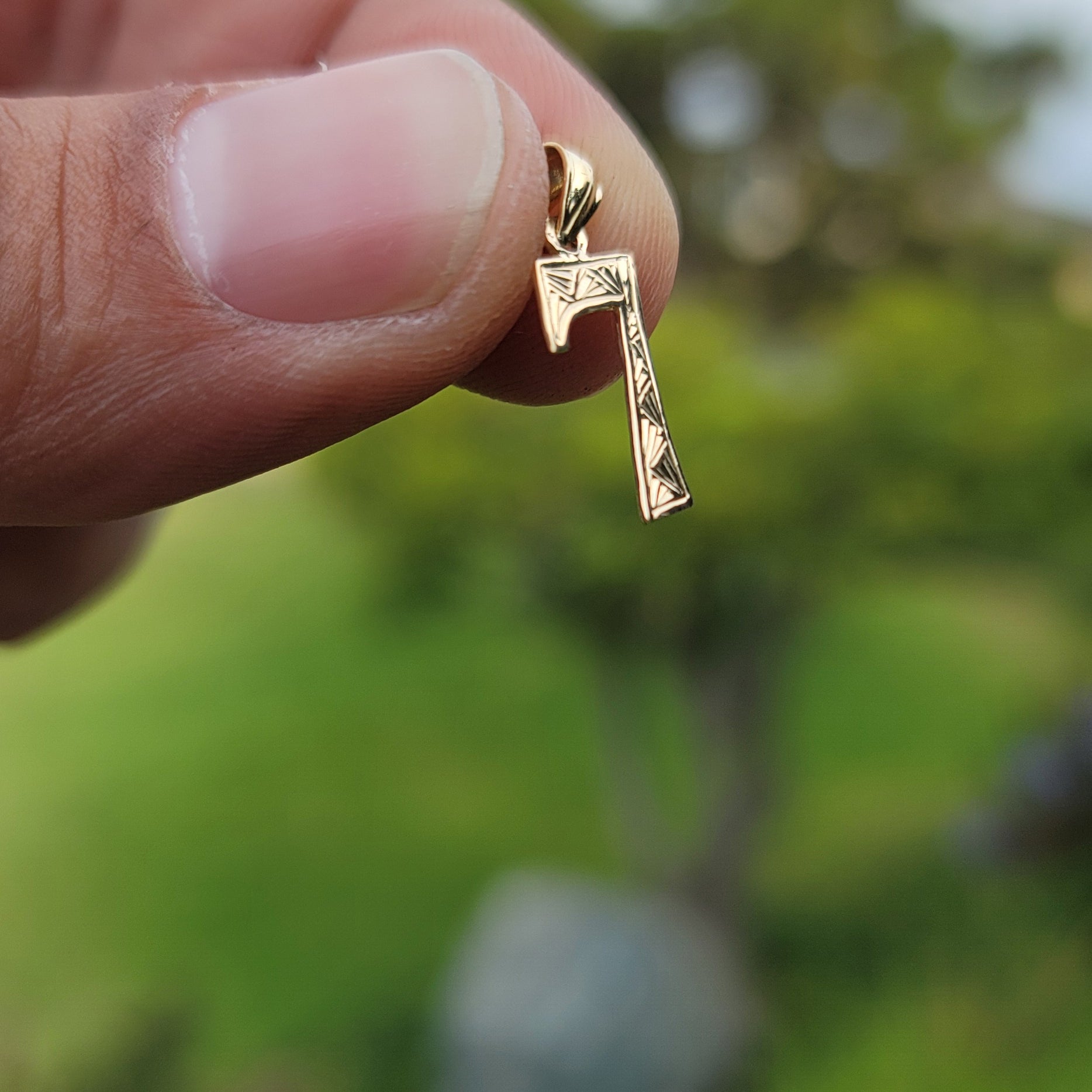 14K or 18K Gold Number Seven, #7 Pendant