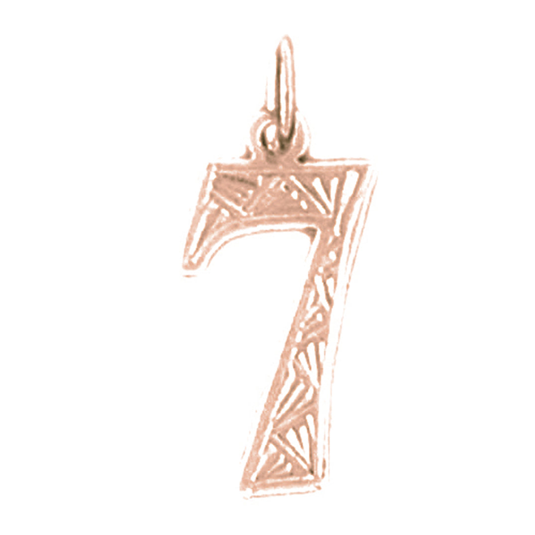 14K or 18K Gold Number Seven, #7 Pendant
