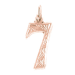 14K or 18K Gold Number Seven, #7 Pendant