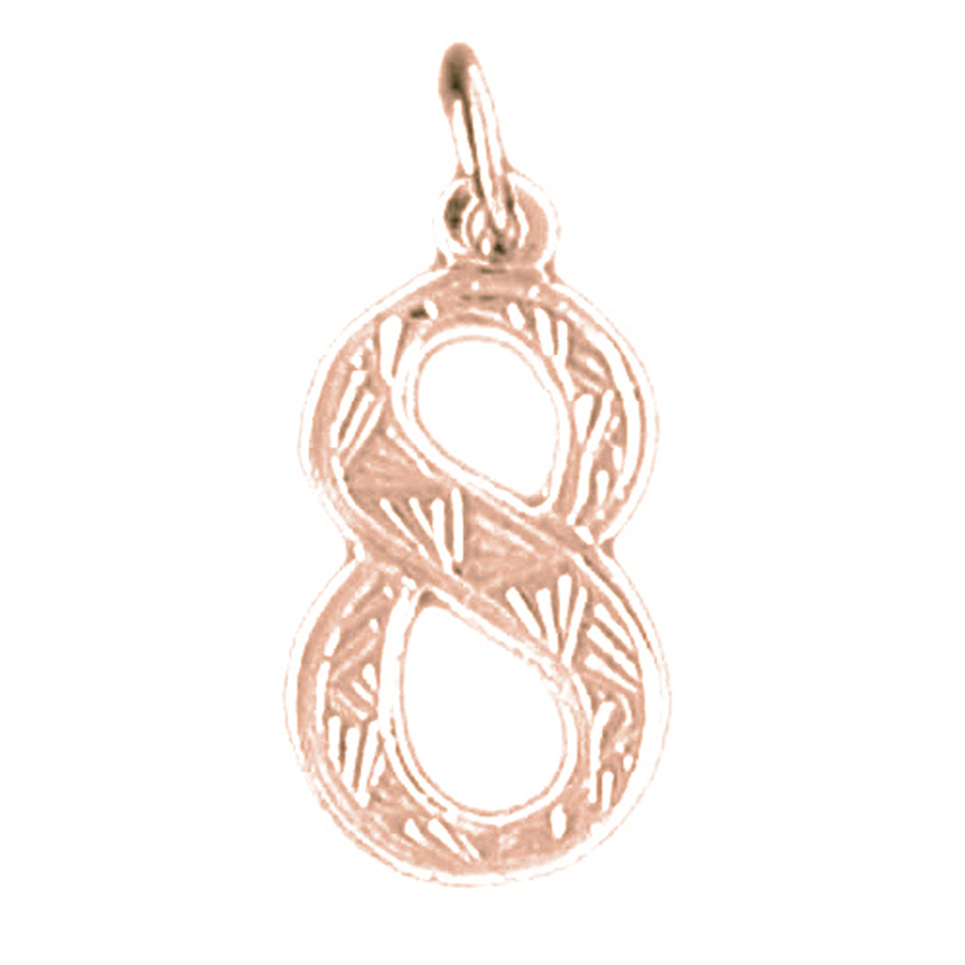 14K or 18K Gold Number Eight, #8 Pendant