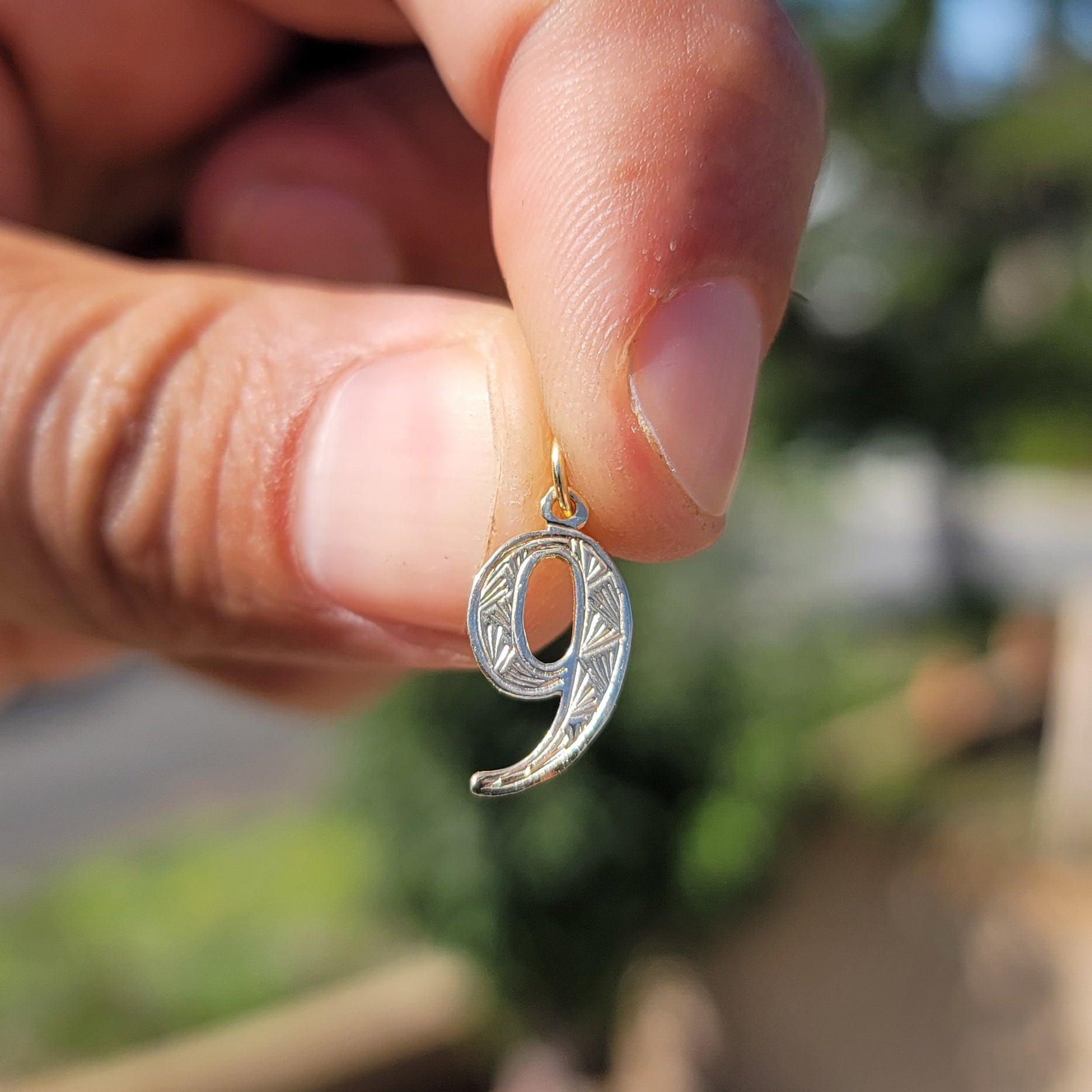 14K or 18K Gold Number Nine, #9 Pendant