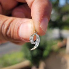 14K or 18K Gold Number Nine, #9 Pendant