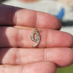 14K oder 18K Gold Nummer Neun, #9 Anhänger