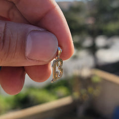 14K oder 18K Gold Nummer Dreizehn, #13 Anhänger