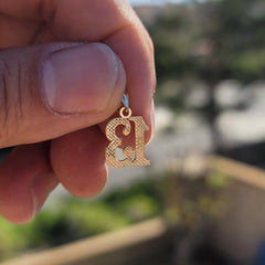 14K oder 18K Gold Nummer Dreizehn, #13 Anhänger