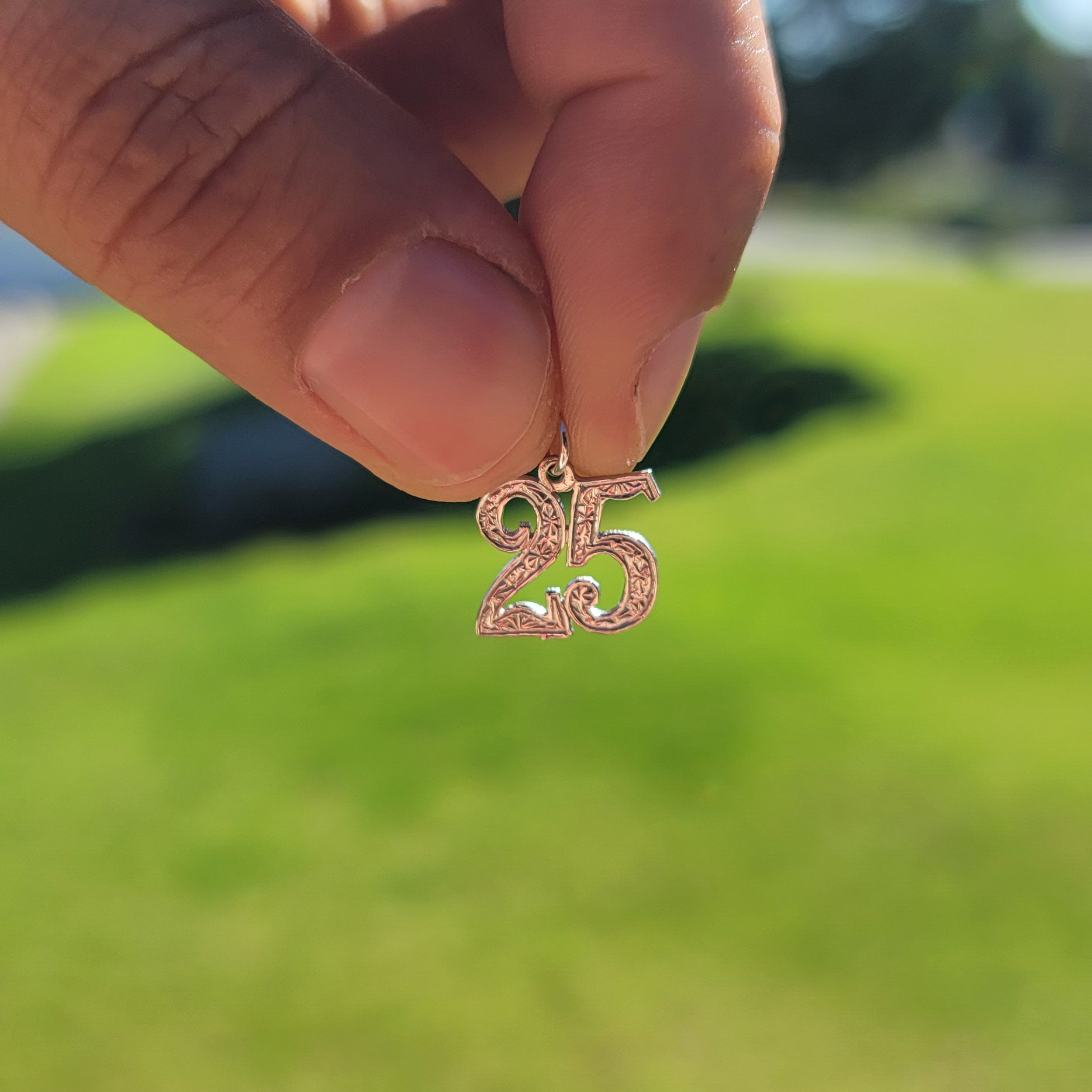 14K or 18K Gold Number Twenty Five, #25 Pendant