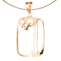 10K, 14K or 18K Gold #1, Number One Pendant