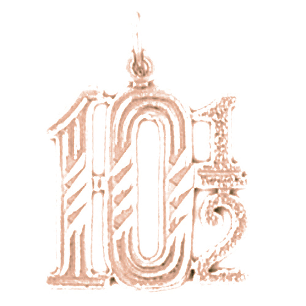 14K or 18K Gold 10 1/2, Ten And A Half Pendant