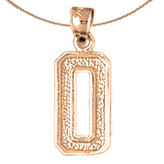 14K or 18K Gold Zero, #0 Pendant