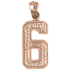 14K or 18K Gold Six, #6 Pendant