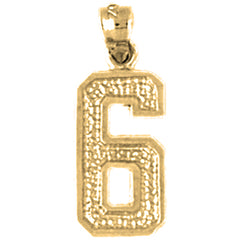 14K or 18K Gold Six, #6 Pendant