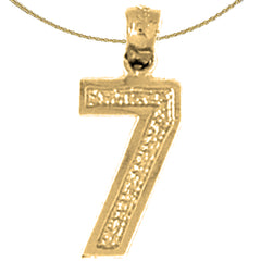 14K oder 18K Gold Sieben, #7 Anhänger