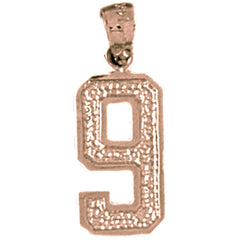 14K or 18K Gold Nine, #9 Pendant