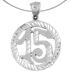 10K, 14K oder 18K Gold Einfassung #15, Fünfzehn Anhänger