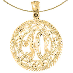 10K, 14K or 18K Gold Bezeled #10, Ten Pendant