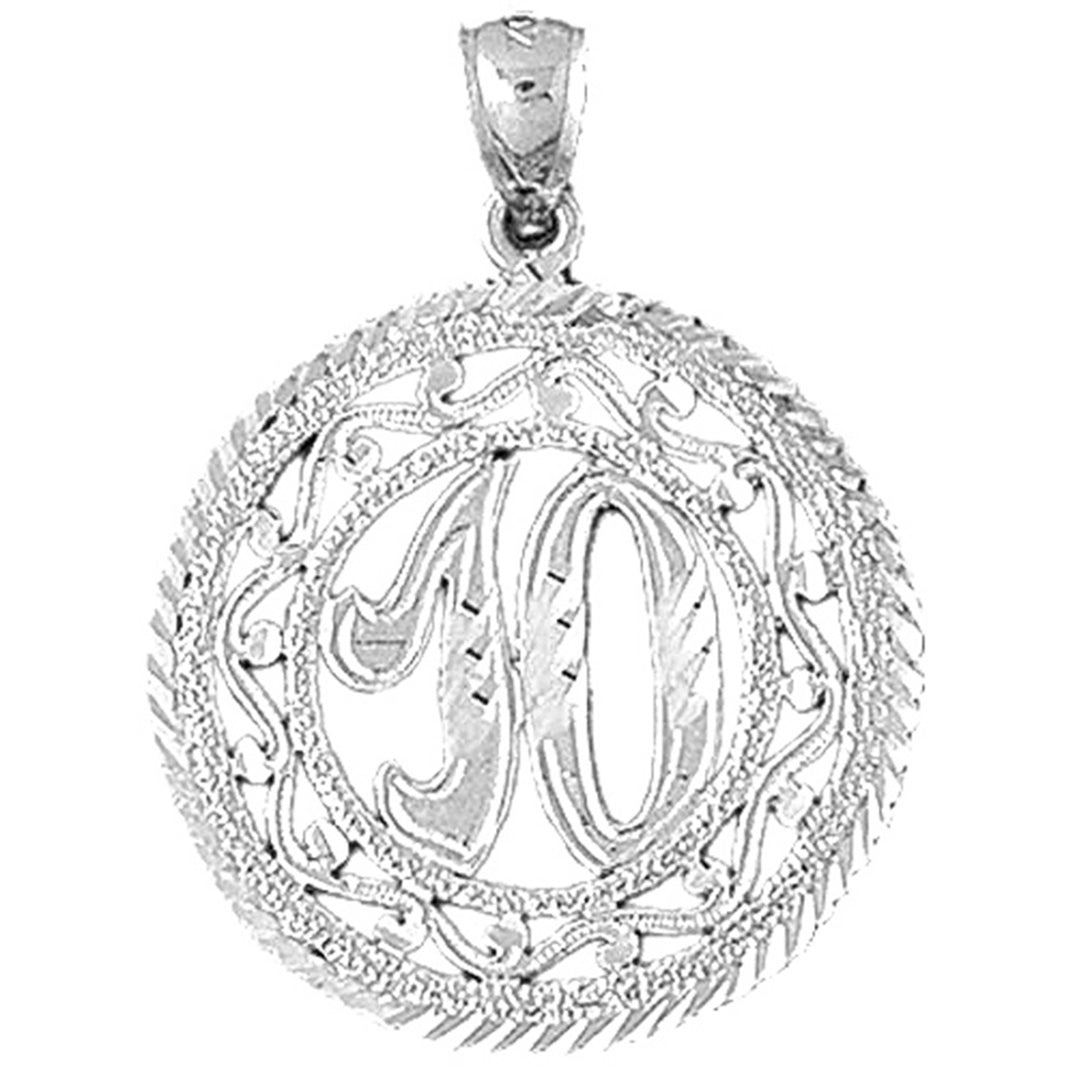 10K, 14K or 18K Gold Bezeled #10, Ten Pendant