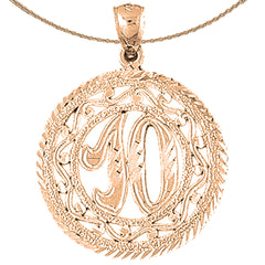 10K, 14K or 18K Gold Bezeled #10, Ten Pendant