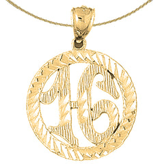 10K, 14K oder 18K Gold eingefasst #16, Sixteen Anhänger