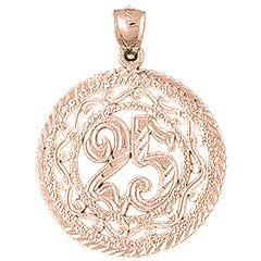 10K, 14K or 18K Gold Bezeled #25, Twenty Five Pendant