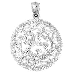 10K, 14K or 18K Gold Bezeled #25, Twenty Five Pendant