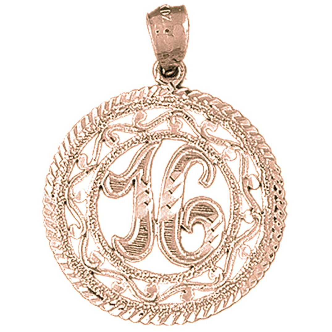 10K, 14K or 18K Gold Bezeled #16, Sixteen Pendant