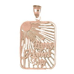 10K, 14K or 18K Gold Happy Mothers Day Pendant