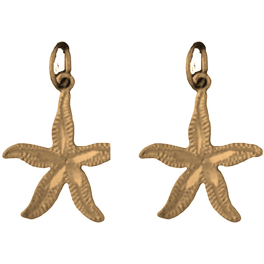 14K or 18K Gold 22mm Starfish Earrings