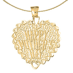 10K, 14K or 18K Gold Happy Mothers Day Pendant