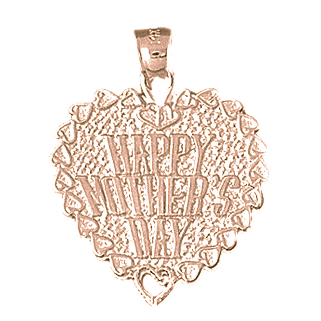 10K, 14K or 18K Gold Happy Mothers Day Pendant
