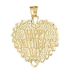 10K, 14K or 18K Gold Happy Mothers Day Pendant